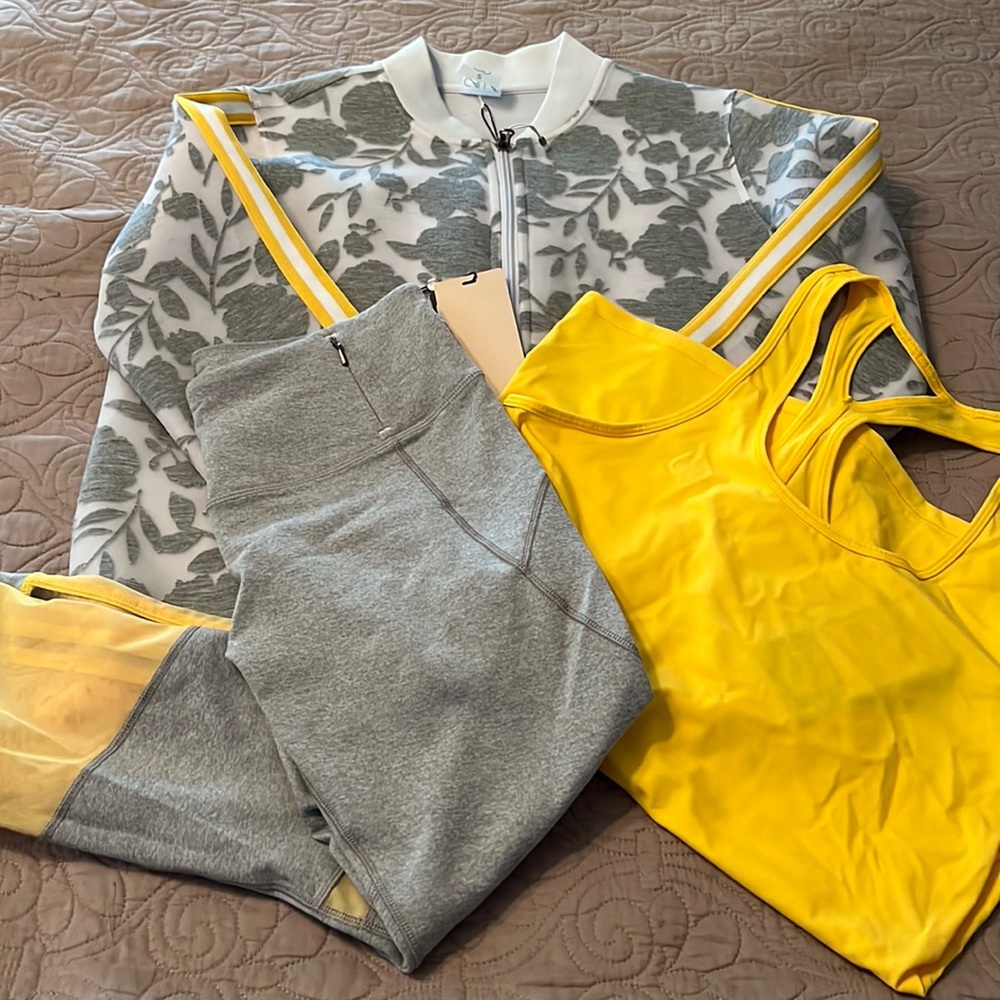 Calia Three Piece Yellow and Gray Outfit